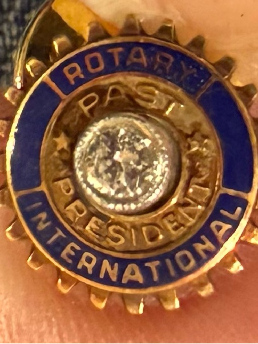 Vintage Rotary International Past President Lapel Pin - Blue & Gold